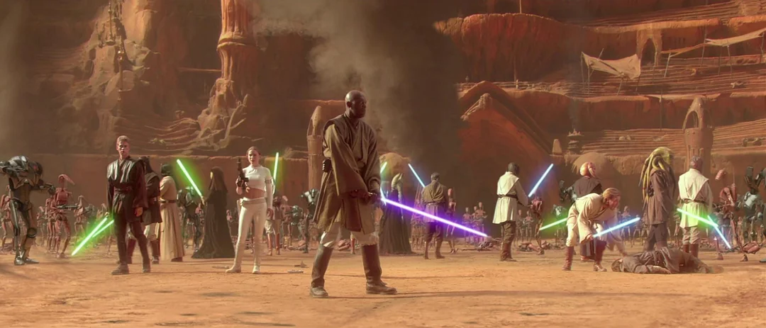Arène de Géonosis : Anakin, Padmé et Obi-Wan